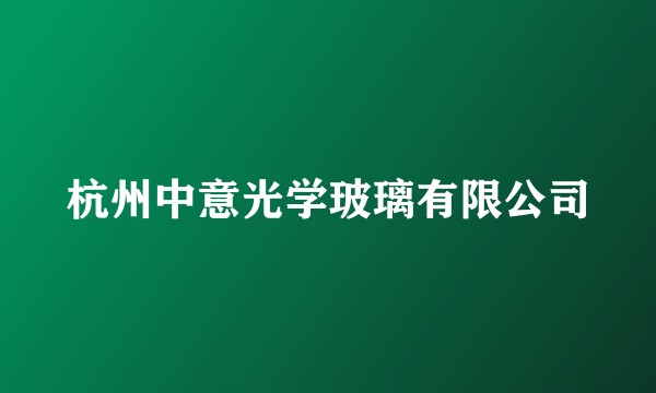 杭州中意光学玻璃有限公司