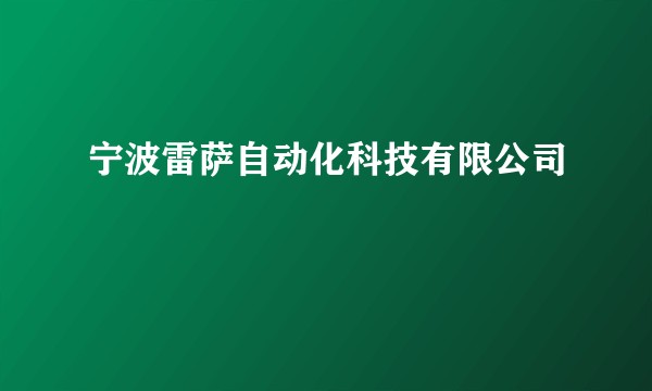 宁波雷萨自动化科技有限公司