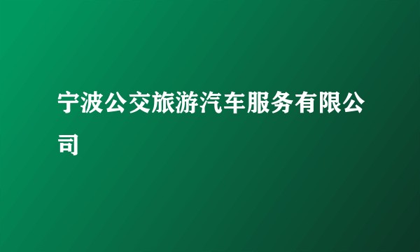 宁波公交旅游汽车服务有限公司