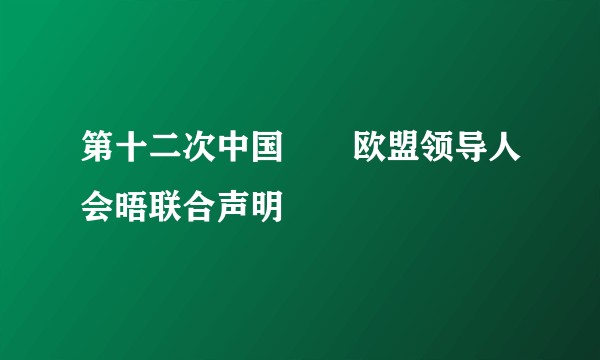 第十二次中国――欧盟领导人会晤联合声明