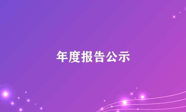 年度报告公示