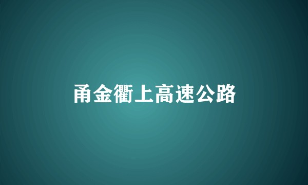 甬金衢上高速公路