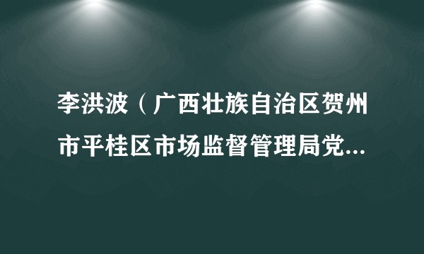 李洪波(广西壮族自治区贺州市平桂区市场监督管理局党组书记、局长)