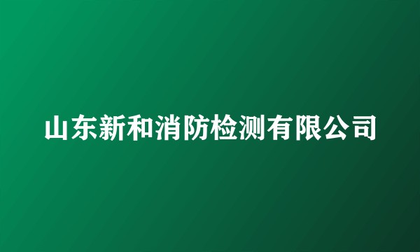 山东新和消防检测有限公司