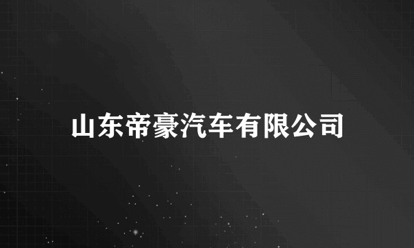 山东帝豪汽车有限公司