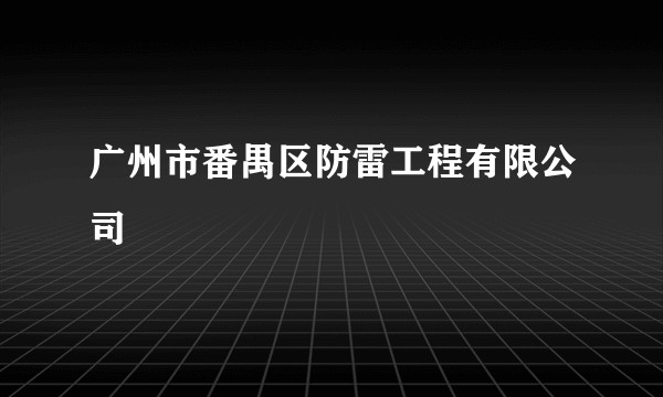 广州市番禺区防雷工程有限公司