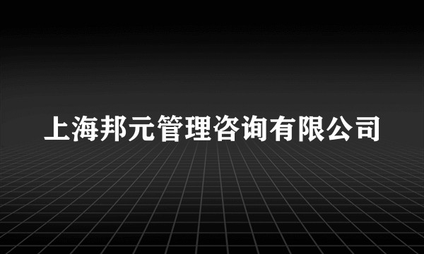 上海邦元管理咨询有限公司