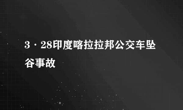3·28印度喀拉拉邦公交车坠谷事故