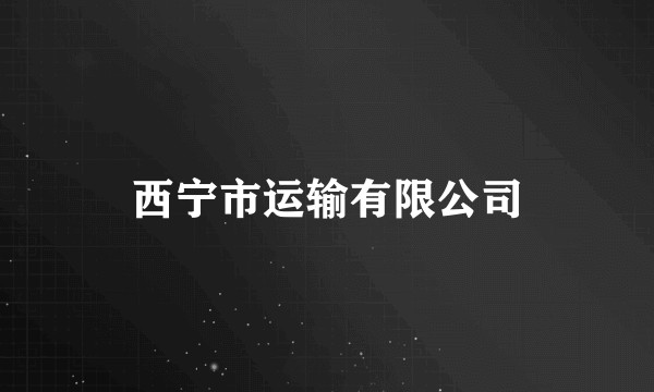 西宁市运输有限公司