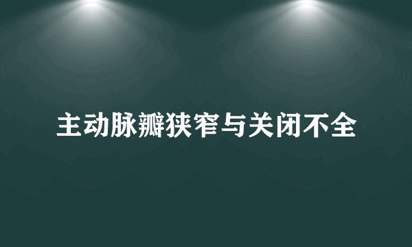 主动脉瓣狭窄与关闭不全