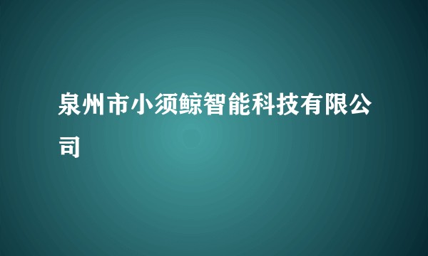 泉州市小须鲸智能科技有限公司