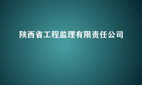 陕西省工程监理有限责任公司