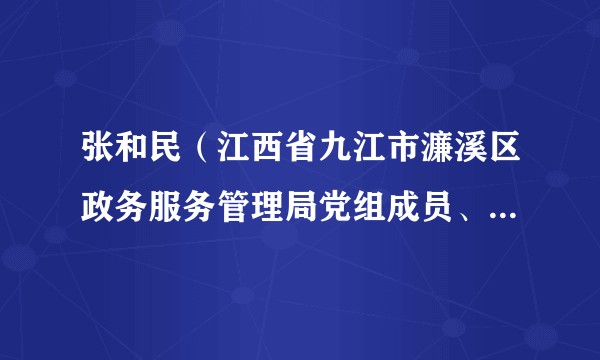 张和民（江西省九江市濂溪区政务服务管理局党组成员、副局长）