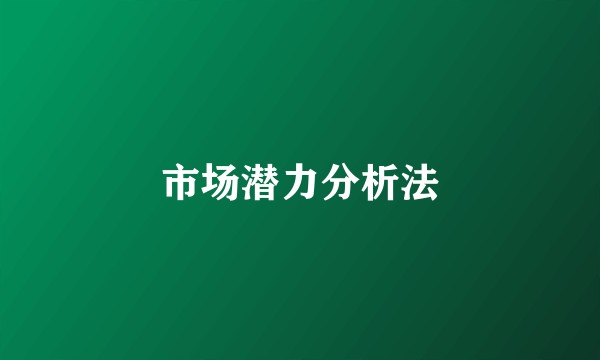 市场潜力分析法