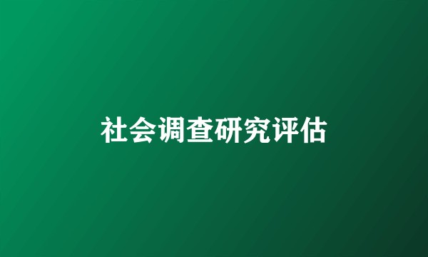 社会调查研究评估
