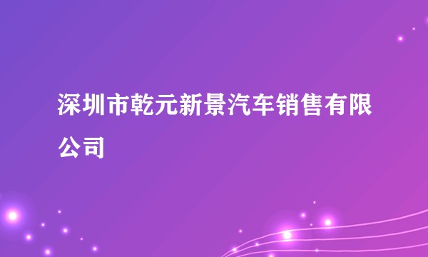 深圳市乾元新景汽车销售有限公司