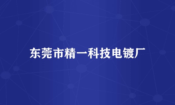 东莞市精一科技电镀厂