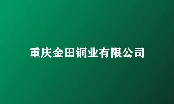 重庆金田铜业有限公司