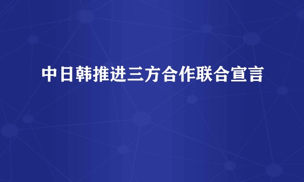 中日韩推进三方合作联合宣言