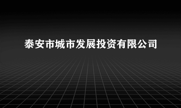 泰安市城市发展投资有限公司