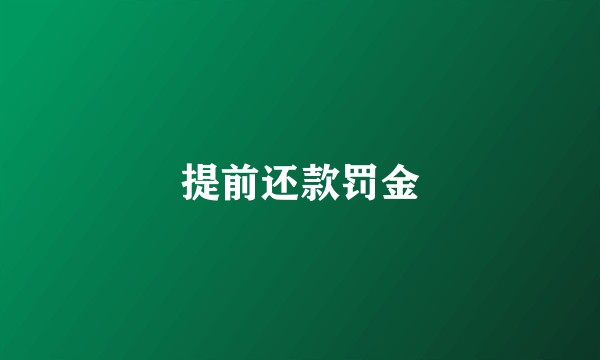 提前还款罚金