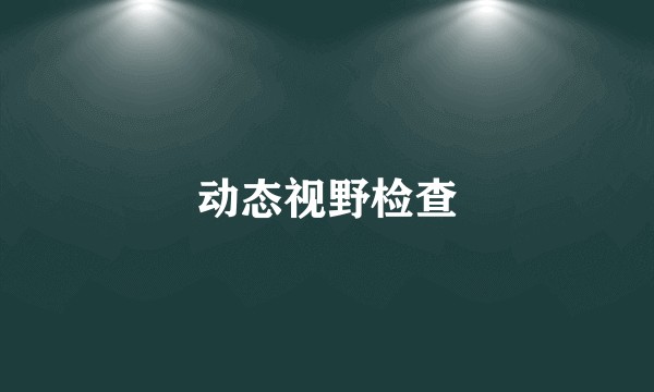 动态视野检查