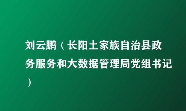刘云鹏（长阳土家族自治县政务服务和大数据管理局党组书记）