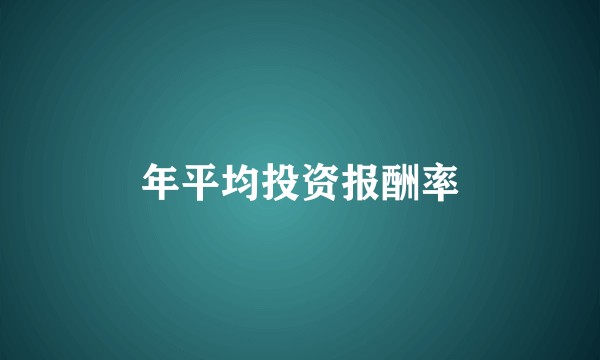年平均投资报酬率