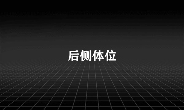 后侧体位