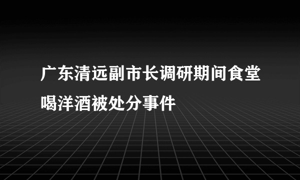 广东清远副市长调研期间食堂喝洋酒被处分事件