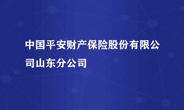 中国平安财产保险股份有限公司山东分公司