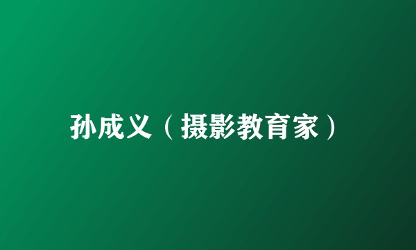 孙成义（摄影教育家）