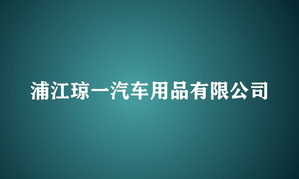 浦江琼一汽车用品有限公司