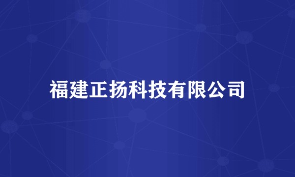 福建正扬科技有限公司