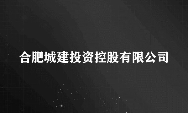 合肥城建投资控股有限公司