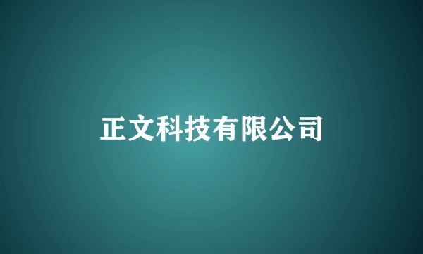 正文科技有限公司