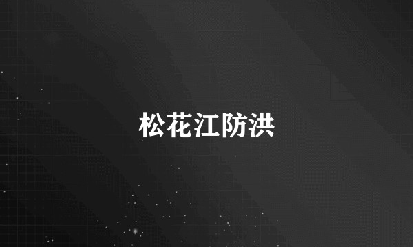 松花江防洪