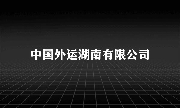 中国外运湖南有限公司