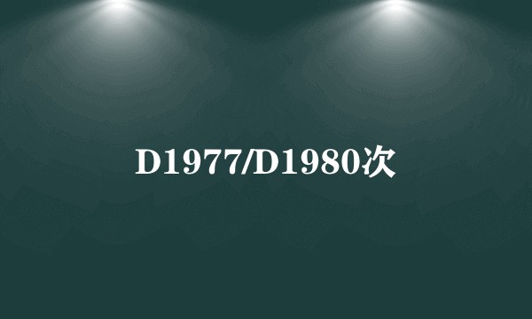 D1977/D1980次