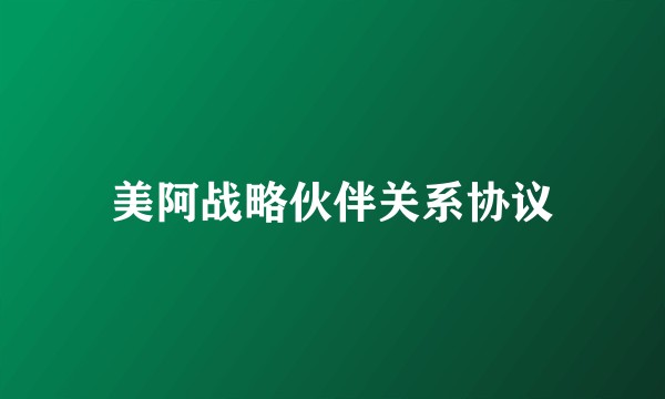 美阿战略伙伴关系协议
