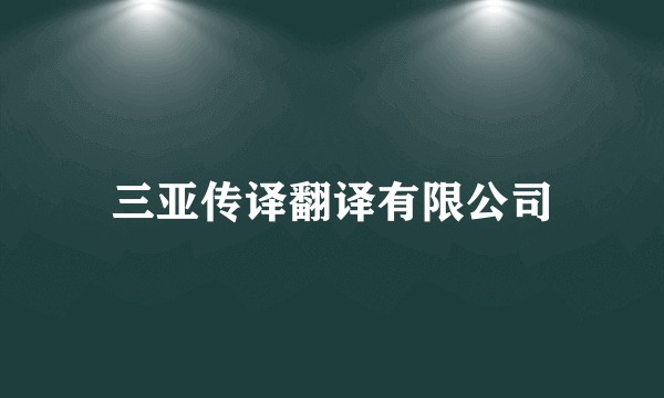 三亚传译翻译有限公司