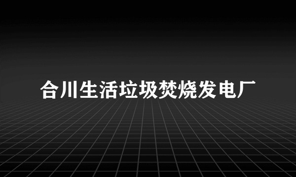 合川生活垃圾焚烧发电厂