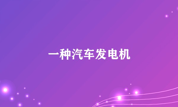 一种汽车发电机