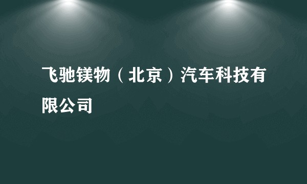飞驰镁物（北京）汽车科技有限公司