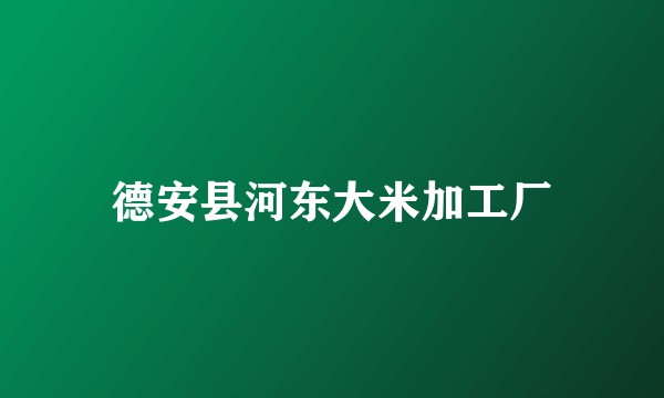 德安县河东大米加工厂