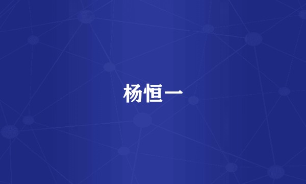 杨恒一