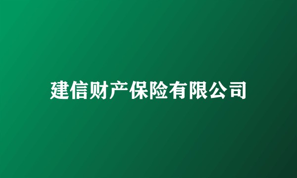 建信财产保险有限公司