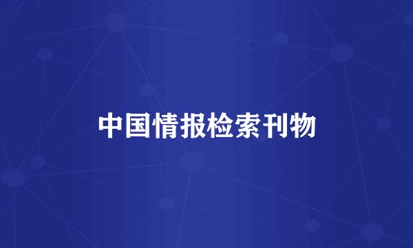 中国情报检索刊物