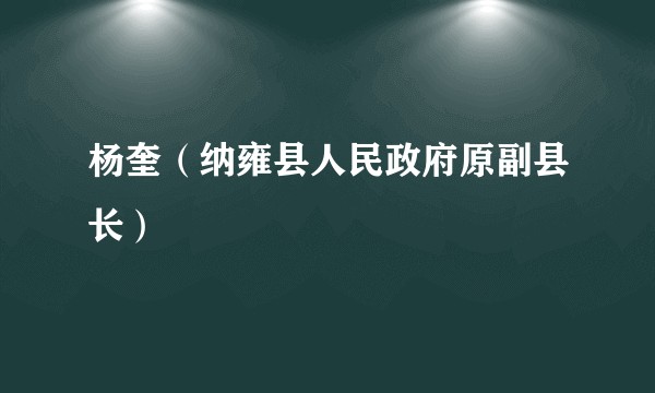 杨奎（纳雍县人民政府原副县长）