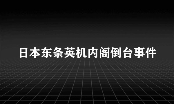 日本东条英机内阁倒台事件